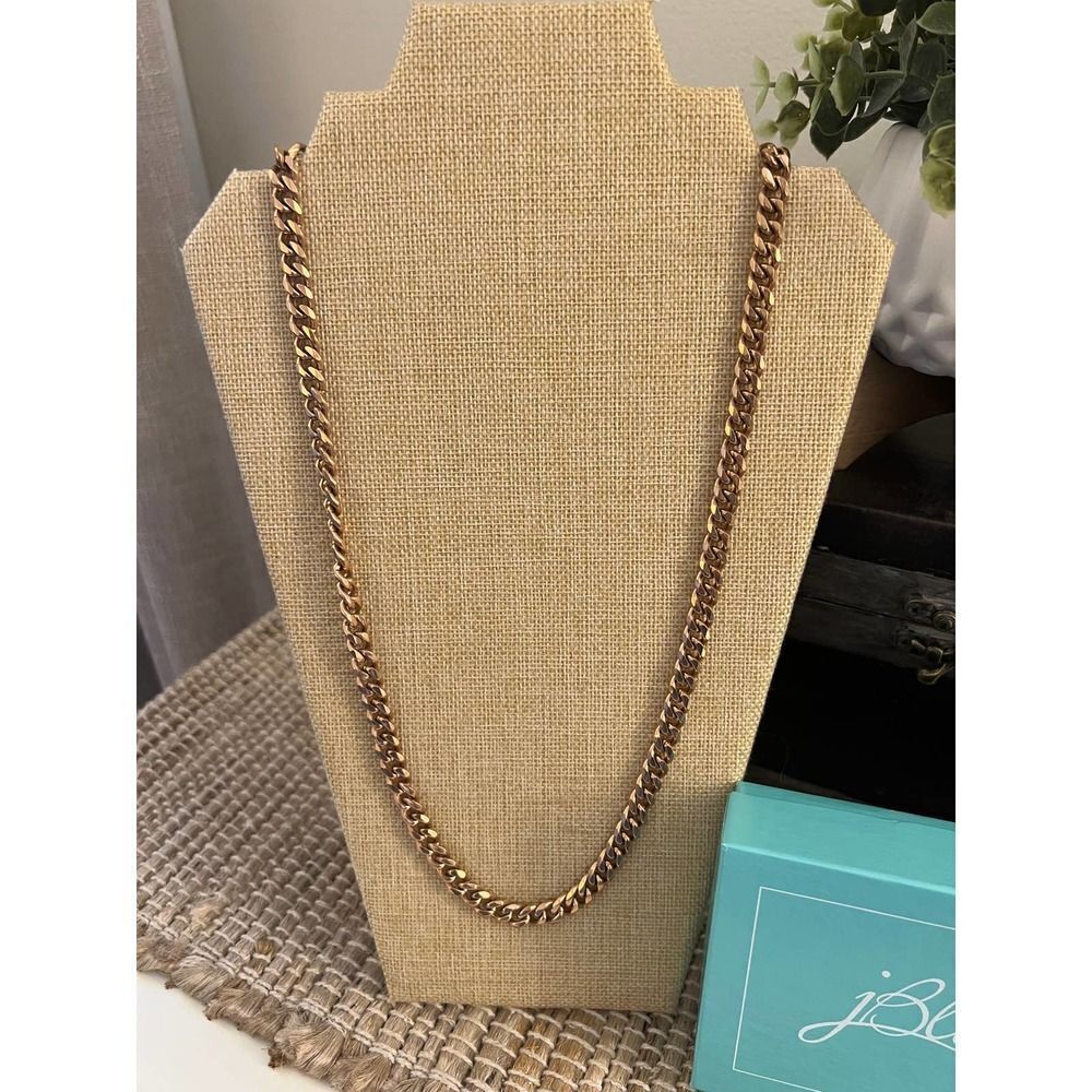 NIB - jBloom Link Necklace in Rose Stainless, Retail $67, 3oz Weight, 27-30"